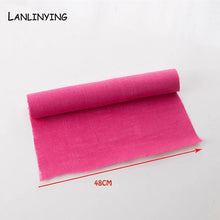 Load image into Gallery viewer, 18-19inches/3 yard Natural Jute Roll Burlap Linen Fabric For DIY Hand Work Sewing Craft Pillow And Bag Tablecloth Home Decoration
