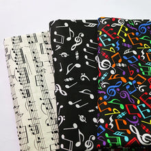 Load image into Gallery viewer, 100cm*110cm Music Note Print Cotton Cloth Craft Diy Zakka Cotton Material Fabric Poplin
