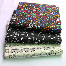 Load image into Gallery viewer, 100cm*110cm Music Note Print Cotton Cloth Craft Diy Zakka Cotton Material Fabric Poplin
