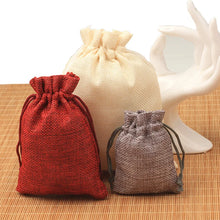Load image into Gallery viewer, 10pcs Burlap &amp; Jute Drawstring Gift Jewelry Ornaments Hemp Bags Packaging Bags Candy, Chocolate BAG- Party Decorations!
