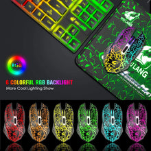 Load image into Gallery viewer, Wireless Gaming Keyboard and Mouse Combo,Rainbow Backlit Rechargeable 3800mAh Battery,87 Keys Mechanical Feel Keyboard
