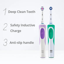 Load image into Gallery viewer, Oral B Vitality Electric Toothbrush Adult Rechargeable Toothbrush Rotation Type 3D Whiten Teeth Waterproof Brush with 8 Heads
