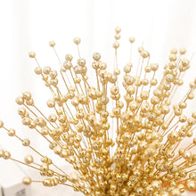 Load image into Gallery viewer, Foam Artificial Flowers Golden Glitter Christmas Berries Bouquet Home Christmas Wedding Decor Table Wreath DIY Crafts Wholesale
