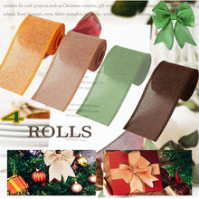 Load image into Gallery viewer, 3M/Roll Burlap Wired Ribbon Roll Natural Jute Wrapping Burlap Ribbon For Christmas Crafts DIY Wedding Party Bows Trim Decoration
