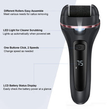 Load image into Gallery viewer, 3 Heads Electric Foot File Callus Remover Professional Pedicure Machine Tools Rechargeable Waterproof Heel Dead Skin Scrubber
