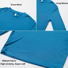 Load image into Gallery viewer, VITALINOVO Ribbed Crew Neck Cropprd Gym Tee Shirt Lightweight Basic Crop Tops Slim Fit Long Sleeve Workout Shirts for Women
