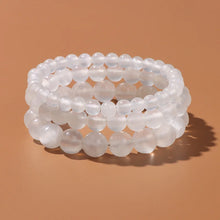 Load image into Gallery viewer, 100% Natural Plaster Selenite Bracelet 6/8/10 mm Round White Fine AAA Stone Beads Bracelet Mineral Cat Eye Yoga Balance Jewelry
