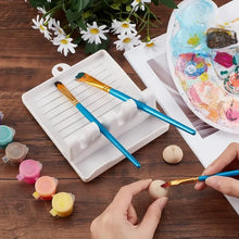 Load image into Gallery viewer, 1Pc Paint Brush Rest Holder White Plastic 4 Slots Paintings Brushes Rests Drip Tray Pad for Watercolor Oil Acrylic Painting
