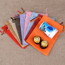 Load image into Gallery viewer, 10pcs Burlap &amp; Jute Drawstring Gift Jewelry Ornaments Hemp Bags Packaging Bags Candy, Chocolate BAG- Party Decorations!
