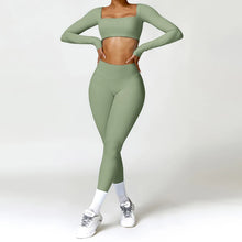 Load image into Gallery viewer, 2PCS Yoga Suit Sports Set Women Quick-Drying Gym Set Women Tracksuit Running Workout Long Sleeve Sports Shirt Yoga Clothing
