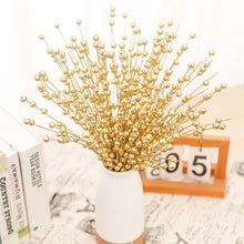 Load image into Gallery viewer, Foam Artificial Flowers Golden Glitter Christmas Berries Bouquet Home Christmas Wedding Decor Table Wreath DIY Crafts Wholesale
