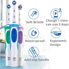 Load image into Gallery viewer, Oral B Vitality Electric Toothbrush Adult Rechargeable Toothbrush Rotation Type 3D Whiten Teeth Waterproof Brush with 8 Heads
