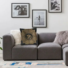 Load image into Gallery viewer, Luxury Golden Mandala Om Throw Pillow Cover Home Decor Square Yoga Buddhism Aum Meditation Cushion Cover 40x40 Pillowcover

