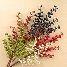 Load image into Gallery viewer, Christmas Red Berry PE Artificial Flower 5 Branches Fake Berries Christmas Wreath Handmade Accessories Home New Year Decorations
