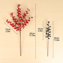 Load image into Gallery viewer, Christmas Red Berry PE Artificial Flower 5 Branches Fake Berries Christmas Wreath Handmade Accessories Home New Year Decorations
