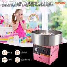Load image into Gallery viewer, VEVOR Electric Cotton Candy Machine Commercial Floss Maker with Stainless Steel Bowl Sugar Scoop and Drawer for Birthday Party
