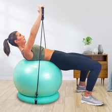 Load image into Gallery viewer, Yoga Ball Chair – Stability Ball with Inflatable Stability Base &amp; Resistance Bands, Fitness Ball for Home Gym, Office
