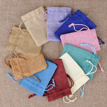 Load image into Gallery viewer, 10pcs Burlap &amp; Jute Drawstring Gift Jewelry Ornaments Hemp Bags Packaging Bags Candy, Chocolate BAG- Party Decorations!
