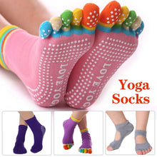 Load image into Gallery viewer, Women Colorful Yoga Socks Non-Slip Ladies Dance Socks Cotton Healthy Sports Five-toed Socks
