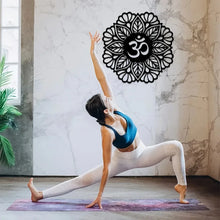 Load image into Gallery viewer, Yoga Metal Wall Hanging, Metal Wall Decoration, Mandala Metal Wall Art, Meditation, Spiritual Energy Hanging Decoration
