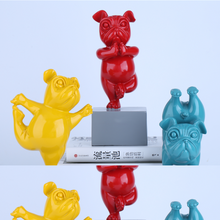Load image into Gallery viewer, Lovely Yoga French Bulldog Statue Resin Figurines Nordic Creative Cartoon Animals Sculpture Children' Room Decor Crafts
