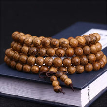 Load image into Gallery viewer, Natural Sandalwood Bracelet Men Buddhist Buddha Meditation Bead Bracelet For Women Prayer 108 Beads Rosary Hanging Decoration
