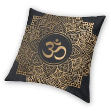 Load image into Gallery viewer, Luxury Golden Mandala Om Throw Pillow Cover Home Decor Square Yoga Buddhism Aum Meditation Cushion Cover 40x40 Pillowcover
