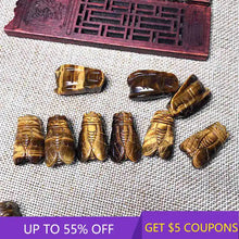 Load image into Gallery viewer, AAA Natural Tiger's Eye Rock Stone Quartz Cicada Carving Healing Crystal Gemstone Carved Cicadas Pendant W/ Hole Home Decor Gift
