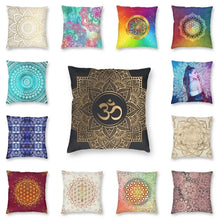 Load image into Gallery viewer, Luxury Golden Mandala Om Throw Pillow Cover Home Decor Square Yoga Buddhism Aum Meditation Cushion Cover 40x40 Pillowcover
