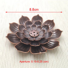 Load image into Gallery viewer, Meditation Buddha Sandalwood Stick Holder Burner Round Dish Lotus Flower Catcher Plate Incense Holders Home Decor kadzidełka
