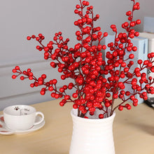 Load image into Gallery viewer, Christmas Red Berry PE Artificial Flower 5 Branches Fake Berries Christmas Wreath Handmade Accessories Home New Year Decorations
