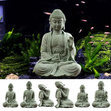 Load image into Gallery viewer, Sandstone Buddha Fish Tank Decoration Meditation Buddha Craft Buddha Zen Sculpture Micro Landscape Fish Tank Statue
