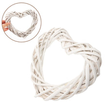 Load image into Gallery viewer, Garland Wreath Rattan Ring Heart Shaped Hoops DIY Xmas Frame Decorations 2000X1800X350CM For Making Garlands White Hanging
