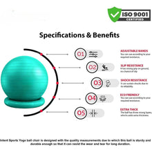 Load image into Gallery viewer, Yoga Ball Chair – Stability Ball with Inflatable Stability Base &amp; Resistance Bands, Fitness Ball for Home Gym, Office
