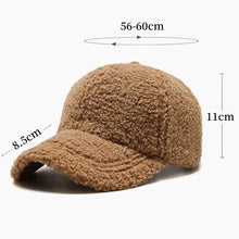 Load image into Gallery viewer, New Winter Women Baseball Cap Men Artificial Lamb Wool Duck Tongue Hats Plush Thickened Warm Fashion Solid Velvet Sunshade Hat
