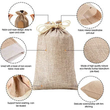 Load image into Gallery viewer, 5/10Pcs Burlap Gift Bags with Drawstring Jute Bags Linen Sacks Storage Bags Burlap Bag for Wedding Favors Party Jewelry Pouches

