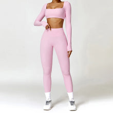 Load image into Gallery viewer, 2PCS Yoga Suit Sports Set Women Quick-Drying Gym Set Women Tracksuit Running Workout Long Sleeve Sports Shirt Yoga Clothing
