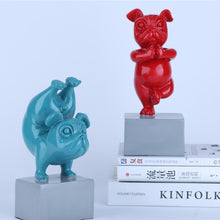 Load image into Gallery viewer, Lovely Yoga French Bulldog Statue Resin Figurines Nordic Creative Cartoon Animals Sculpture Children' Room Decor Crafts
