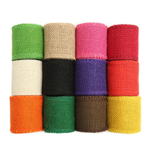 Load image into Gallery viewer, 2M/Roll 60mm Width Colorful Natural Jute Burlap Multi-Purpose Craft  Ribbon DIY Christmas Decoration Gardening Wrapping Package
