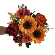 Load image into Gallery viewer, 1/4pcs Artificial Peony Sunflower Flowers, Perfect for Room, Home, Office, Wedding, Christmas, Halloween,Thanksgiving,Vase Decor
