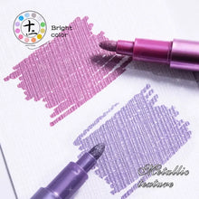 Load image into Gallery viewer, 12 Colors Metallic Markers Pens Silver Gold Paint Pens for Black Paper, Glass, Rock Painting, Halloween Pumpkin Scrapbook Album
