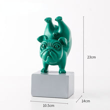 Load image into Gallery viewer, Lovely Yoga French Bulldog Statue Resin Figurines Nordic Creative Cartoon Animals Sculpture Children' Room Decor Crafts
