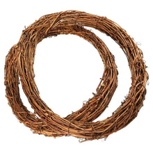 Load image into Gallery viewer, 10/15/20/25/30/40cm DIY Round Natural Rattan Wreath Stem Branch Ring Hanging Garland Wedding Birthday Party Decor Christmas Gift
