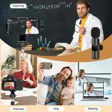 Load image into Gallery viewer, New Wireless Lavalier Microphone Portable Audio Video Recording Mini Mic for iPhone Android Live Broadcast Gaming Phone Mic
