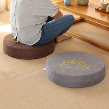 Load image into Gallery viewer, 40X6cm Yoga Meditate Cushion Linen Meditate Backrest Pillow Japanese Tatami Mat Removable and Washable Round Yoga Mat 40X10cm
