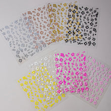 Load image into Gallery viewer, 1pc 3D Hibiscus Flowers Nail Sticker White Black Flower Petals Adhesive Decals Pink Golden Floral Slider For Nail Art Decoration
