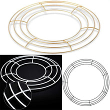 Load image into Gallery viewer, 1Pcs 20-40cm Metal Round Hoop DIY Christmas Decoration Wire Wreath Frame Wall Hanging For Wedding Valentine Decorations
