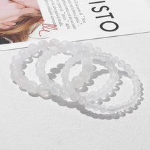 Load image into Gallery viewer, 100% Natural Plaster Selenite Bracelet 6/8/10 mm Round White Fine AAA Stone Beads Bracelet Mineral Cat Eye Yoga Balance Jewelry
