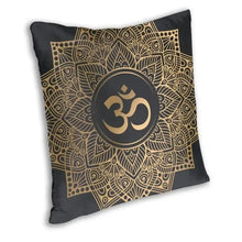 Load image into Gallery viewer, Luxury Golden Mandala Om Throw Pillow Cover Home Decor Square Yoga Buddhism Aum Meditation Cushion Cover 40x40 Pillowcover
