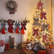 Load image into Gallery viewer, Craft Ribbon Imitation Hemp Ribbon Wire Wire Edge Linen Ribbon Christmas Decoration Red And Green Snowflake Plaid Ribbon
